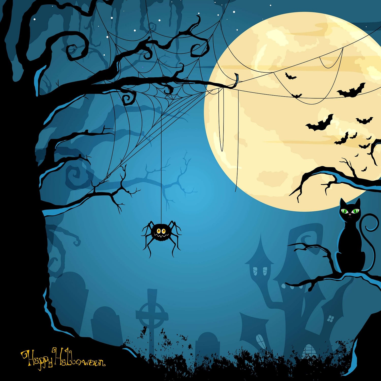 Vector Illustration of a Halloween Background HALLOWEEN PICTURE