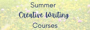 Banner with flowers for summer creative writing courses