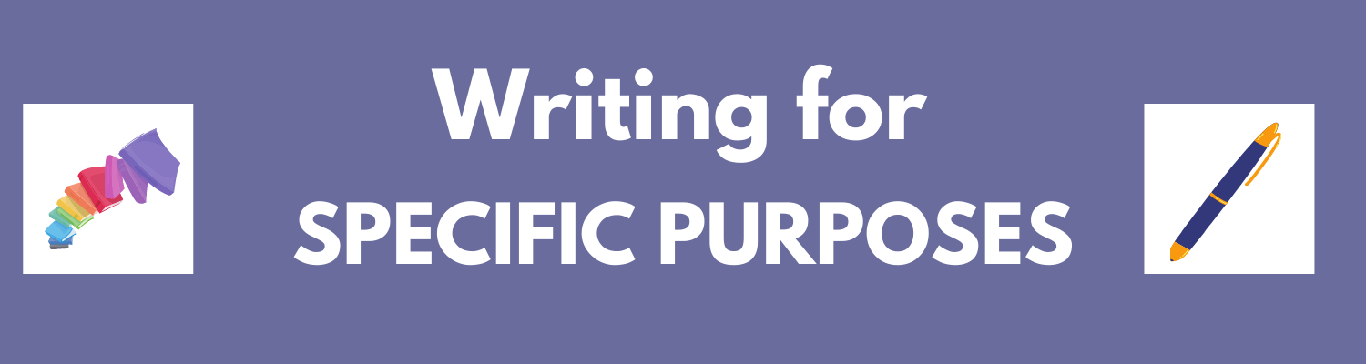 banner for writing for specific purposes